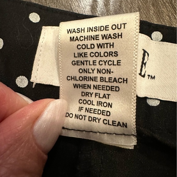 Elle Brand Skinny Ankle Black White Polka Dot Career Pants Trousers Size 8 - Picture 8 of 9